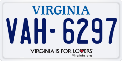 VA license plate VAH6297
