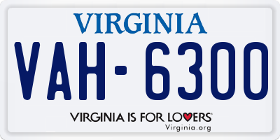 VA license plate VAH6300