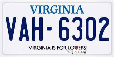 VA license plate VAH6302
