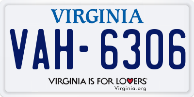 VA license plate VAH6306
