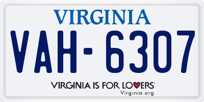 VA license plate VAH6307
