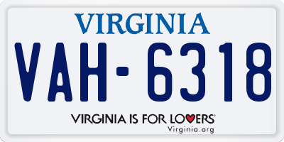 VA license plate VAH6318