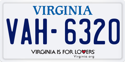 VA license plate VAH6320