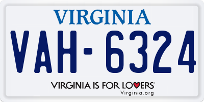 VA license plate VAH6324