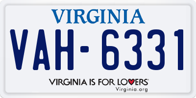 VA license plate VAH6331