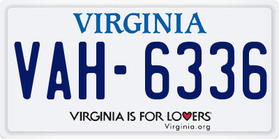 VA license plate VAH6336