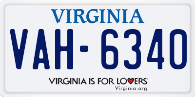 VA license plate VAH6340