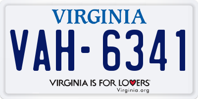 VA license plate VAH6341
