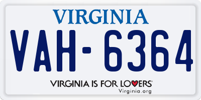 VA license plate VAH6364