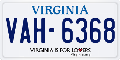 VA license plate VAH6368