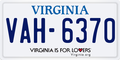 VA license plate VAH6370