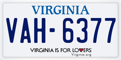 VA license plate VAH6377