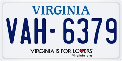 VA license plate VAH6379