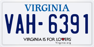 VA license plate VAH6391