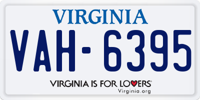 VA license plate VAH6395