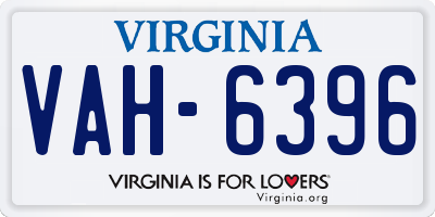 VA license plate VAH6396