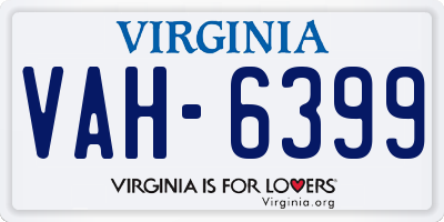 VA license plate VAH6399