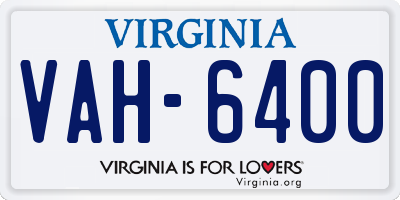 VA license plate VAH6400