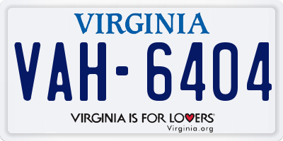 VA license plate VAH6404