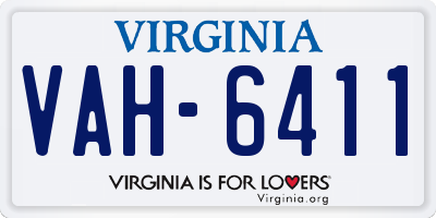 VA license plate VAH6411