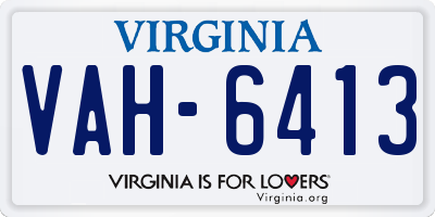 VA license plate VAH6413