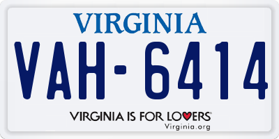 VA license plate VAH6414