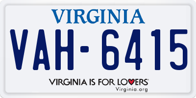 VA license plate VAH6415