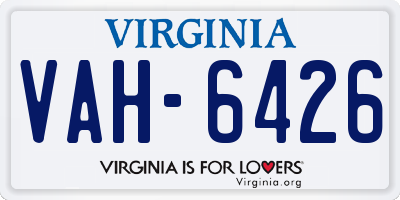 VA license plate VAH6426
