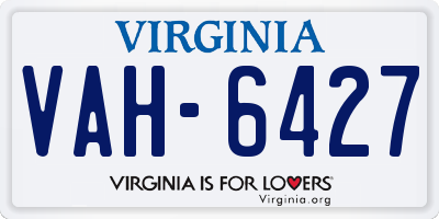 VA license plate VAH6427