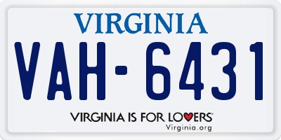 VA license plate VAH6431
