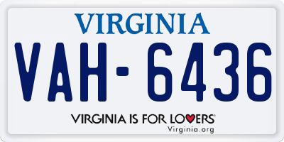 VA license plate VAH6436
