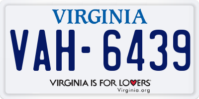 VA license plate VAH6439