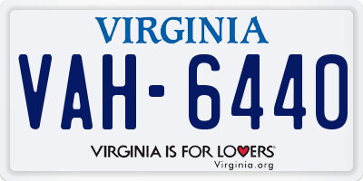 VA license plate VAH6440