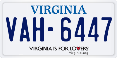 VA license plate VAH6447