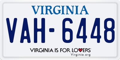 VA license plate VAH6448