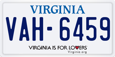 VA license plate VAH6459