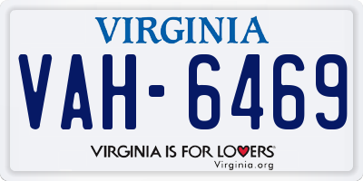 VA license plate VAH6469