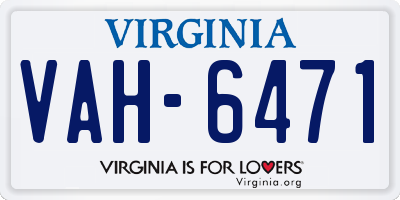 VA license plate VAH6471
