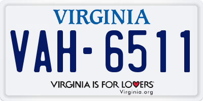 VA license plate VAH6511