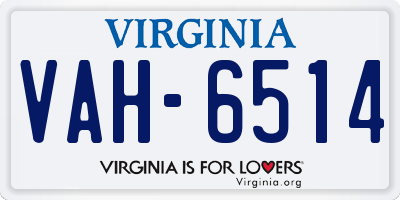 VA license plate VAH6514