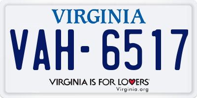 VA license plate VAH6517