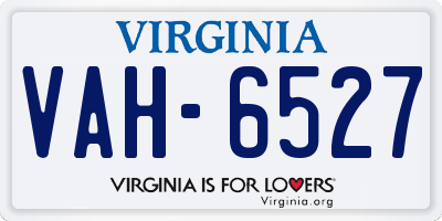 VA license plate VAH6527