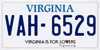VA license plate VAH6529
