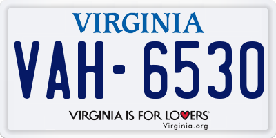 VA license plate VAH6530