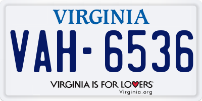 VA license plate VAH6536
