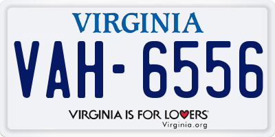 VA license plate VAH6556