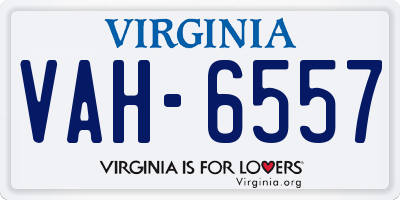 VA license plate VAH6557