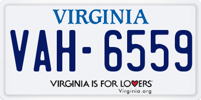 VA license plate VAH6559