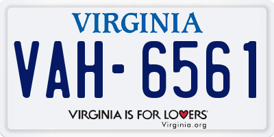 VA license plate VAH6561