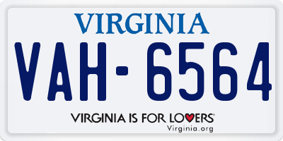 VA license plate VAH6564